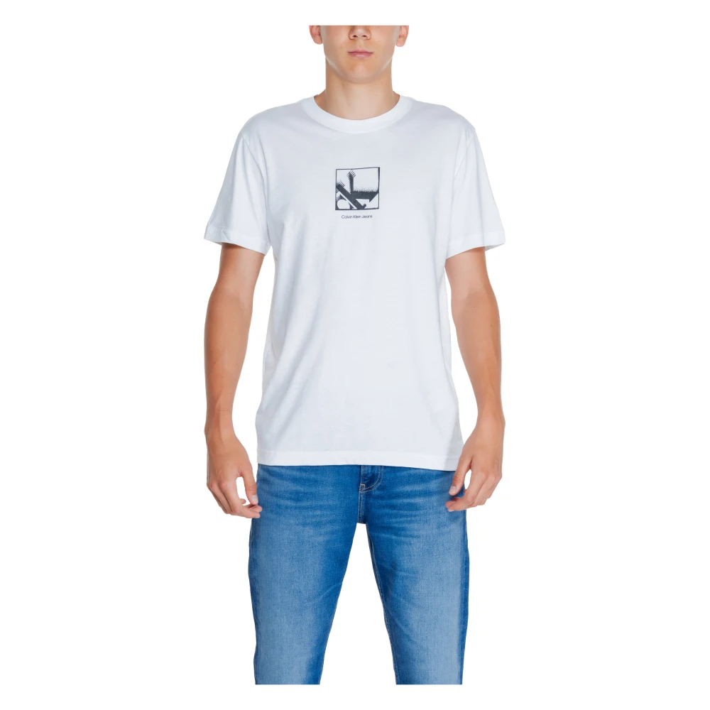 Calvin Klein Jeans Grid Box Tee Herfst Winter Collectie White Heren