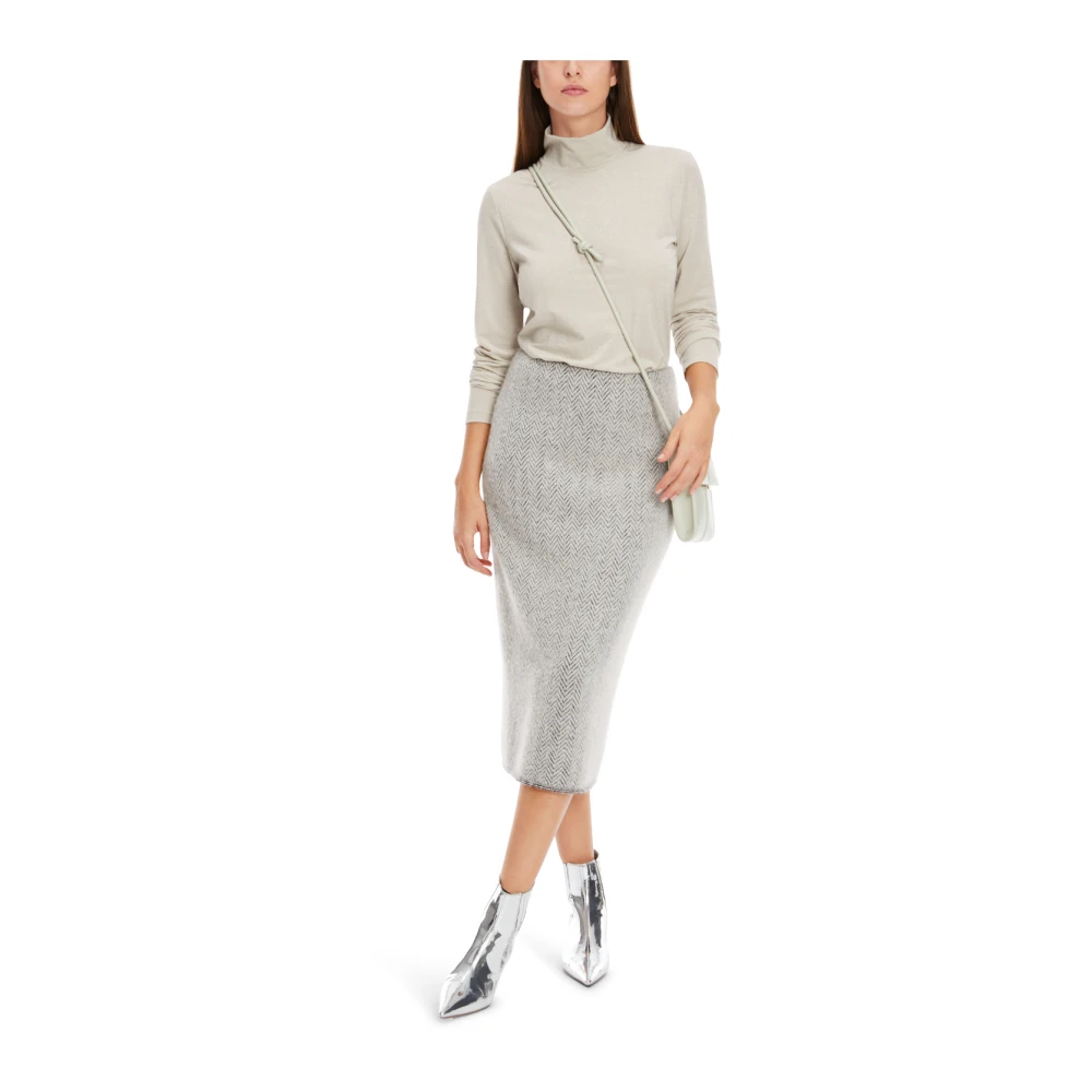 Marc Cain Trendy Midi Gebreide Rok Beige Dames