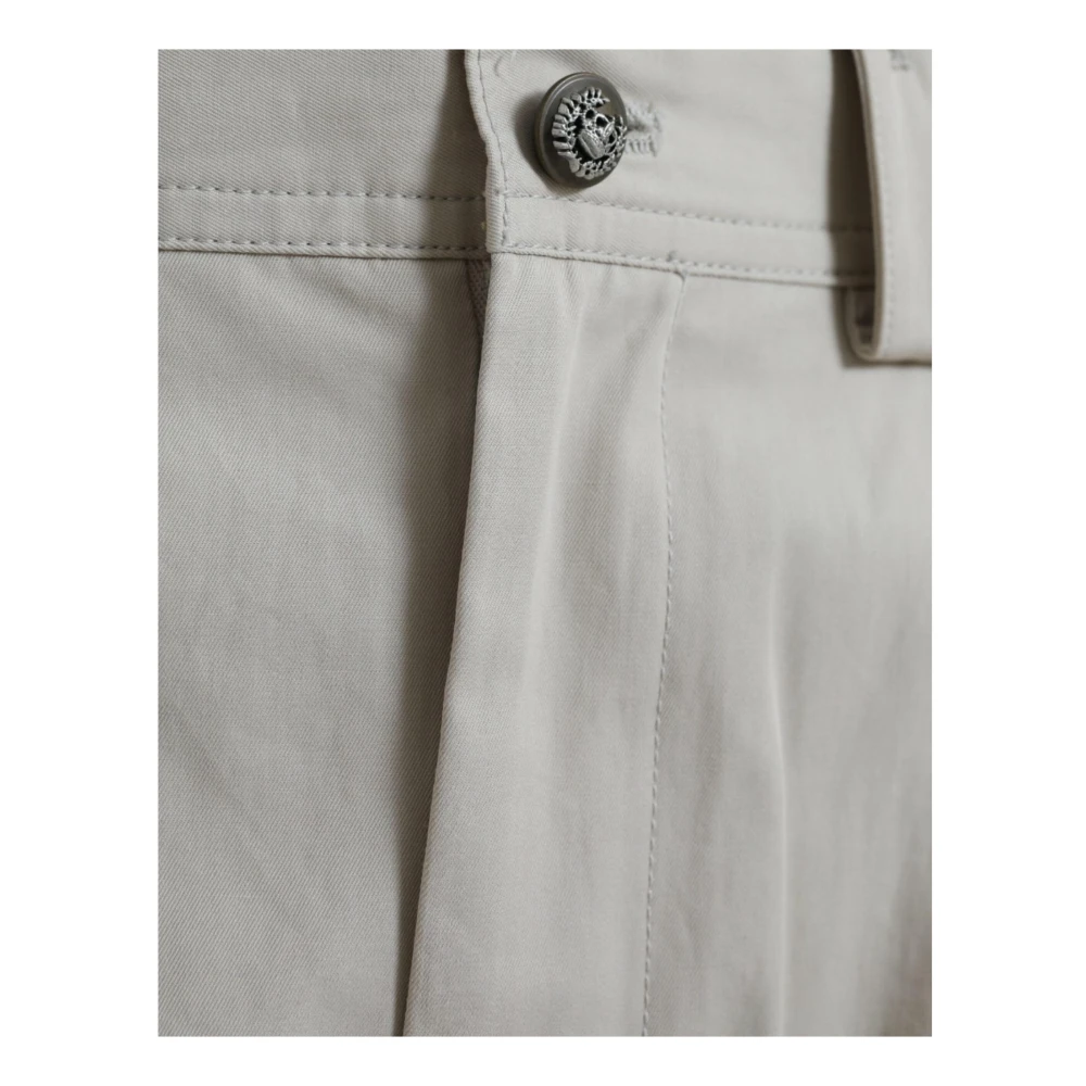 Dolce & Gabbana Hoge taille katoenen taps toelopende broek Beige Dames