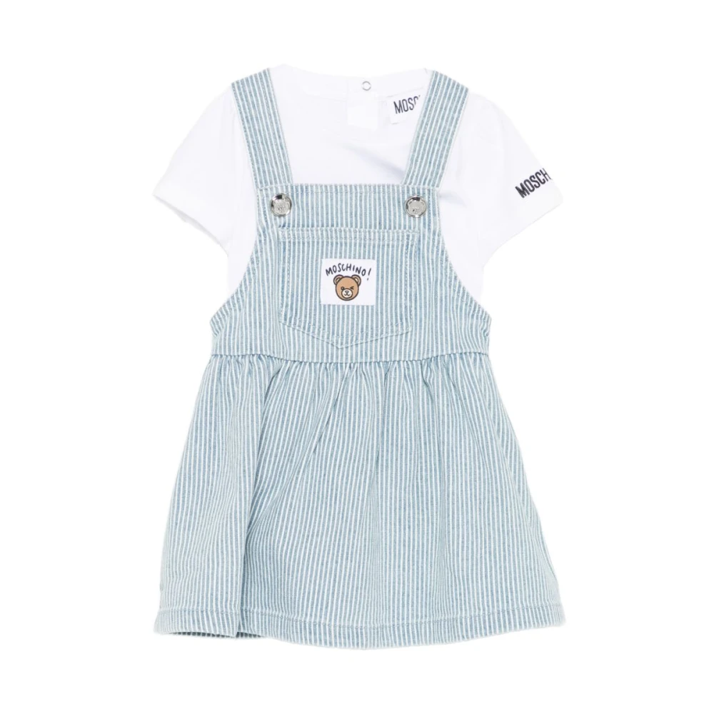 Moschino Girls Blue Dresses, 3 Y, Striped Dress