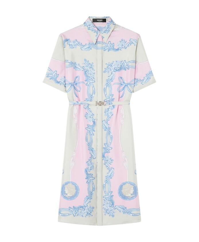 robe-chemise-multicolore-en-twill-de-soie-avec-imprime-meduse