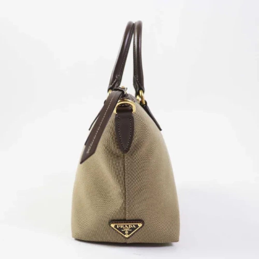 Prada Vintage Pre-owned Canvas handbags Beige Dames