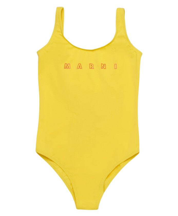 maillot-de-bain-jaune-avec-logo-pour-filles