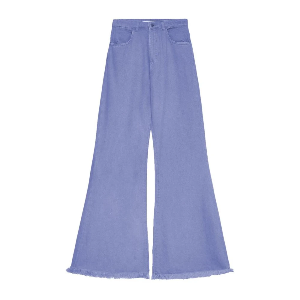 Hinnominate Lichtblauwe Flared Jeans met Ruwe Snit Blue Dames