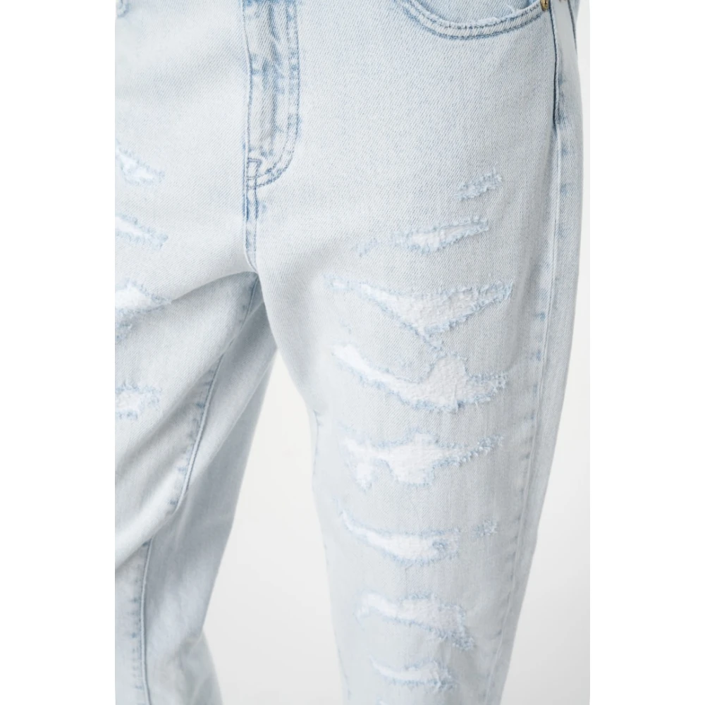 pinko Lichte Mom-Fit Jeans met Scheuren White Dames