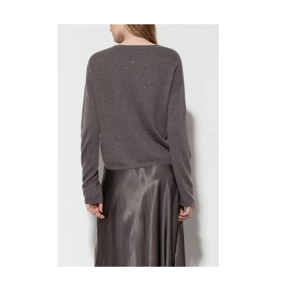 LUISA CERANO Donkergrijze trui met jetdetails Gray Dames