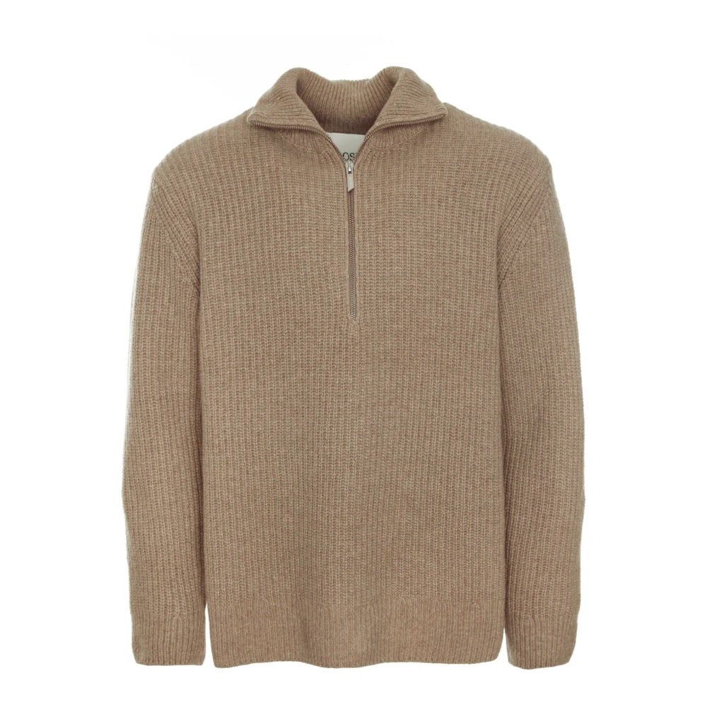 Closed Geritste Gebreide Trui Beige Heren