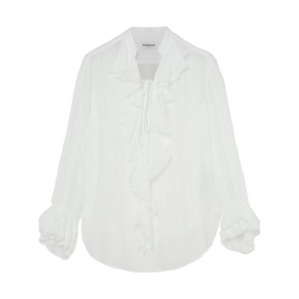 Dondup Dameskleding Shirts Wit Ss23 White Dames