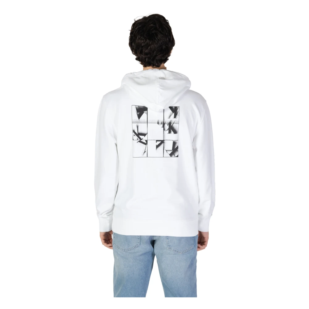 Calvin Klein Jeans Monogram Katoenen Trui Herfst Winter Collectie White Heren