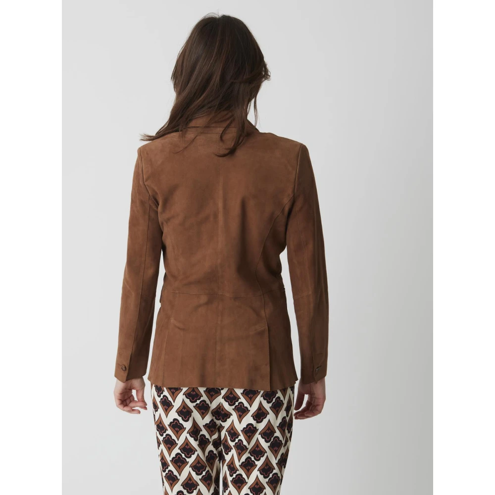 Bully Suède Leren Jas voor Vrouwen Brown Dames