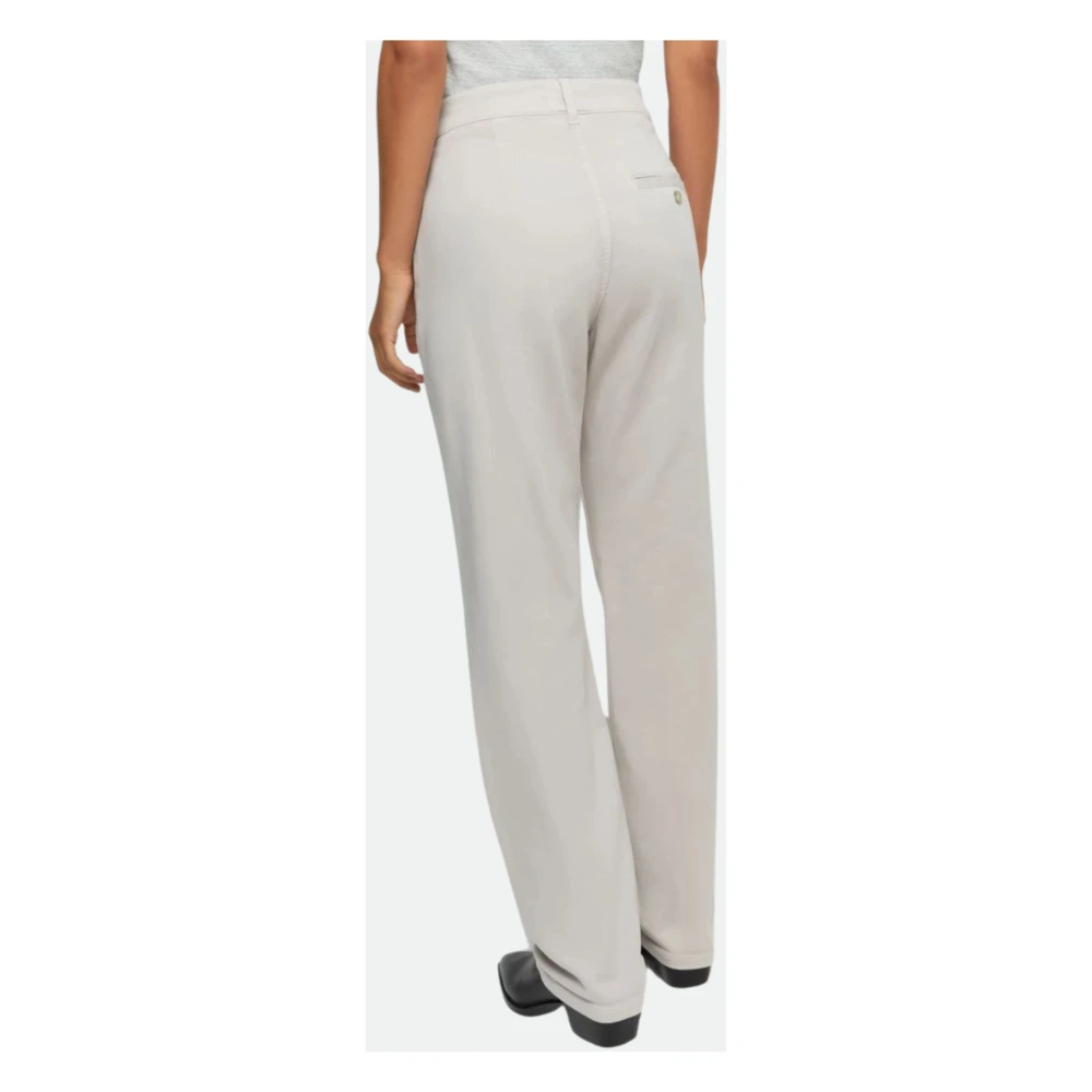 Iblues Lichtgrijze katoenen stretchbroek Gray Dames