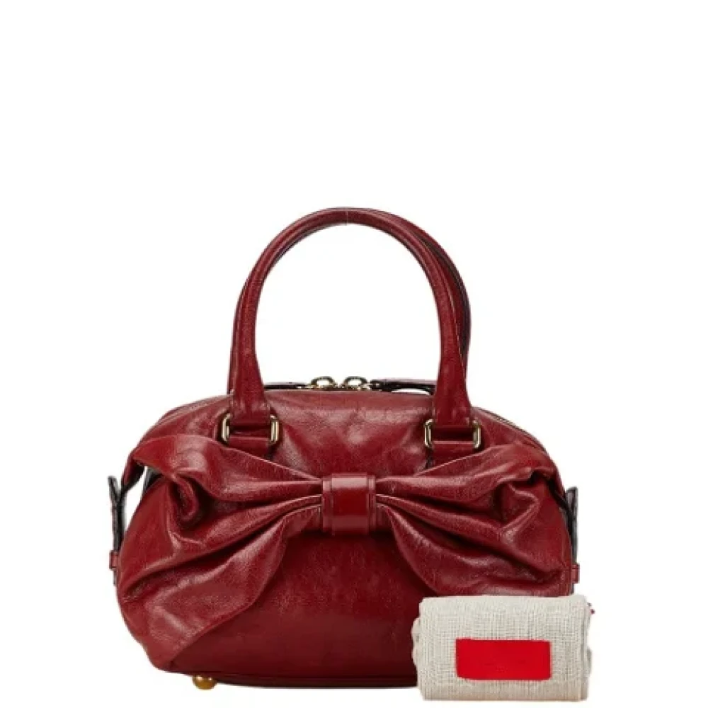 Valentino Vintage Pre-owned Leather handbags Red Dames