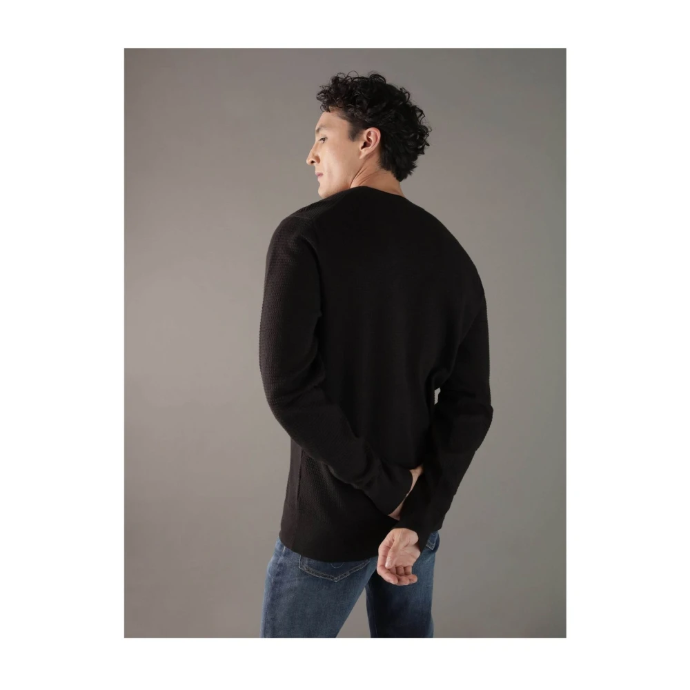 Calvin Klein Beehive Logo Sweater Zwart Black Heren