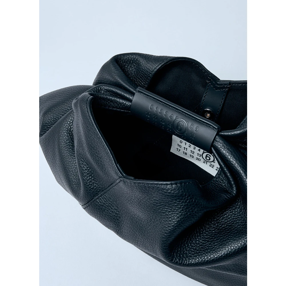 MM6 Maison Margiela Pebble-Grain Leren Mini Tas Black Dames