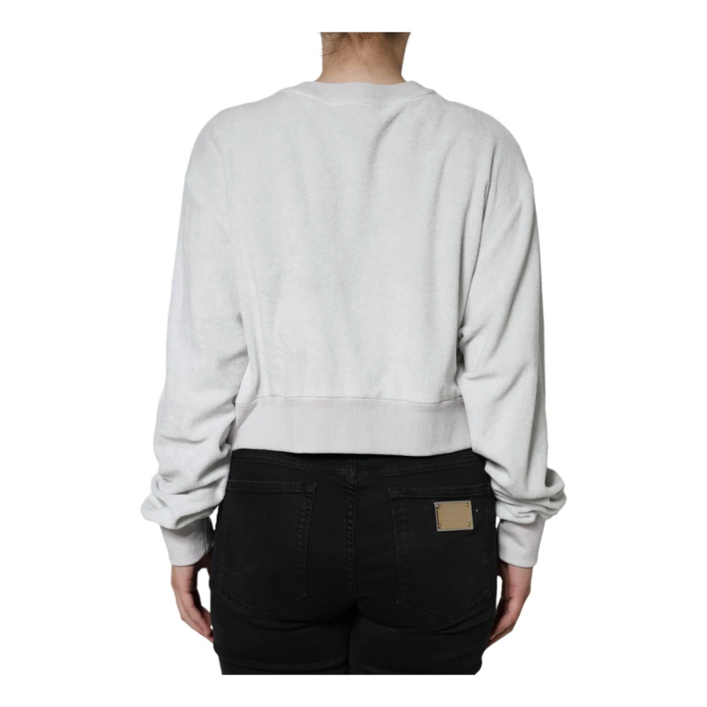 Dolce & Gabbana Witte Nylon Stretch Pullover Sweater White Dames