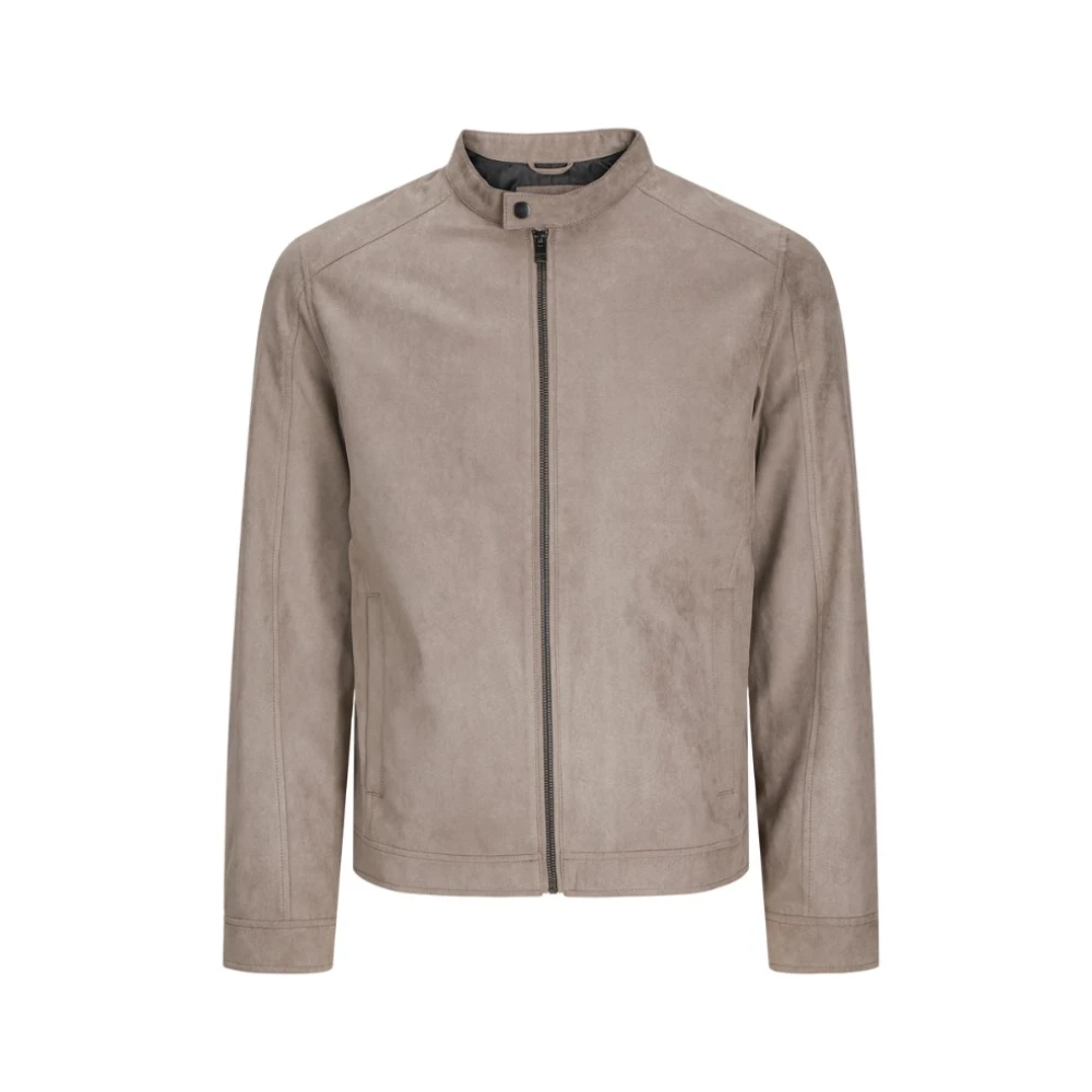 jack & jones Suède Bikerjack met ritssluiting Gray Heren