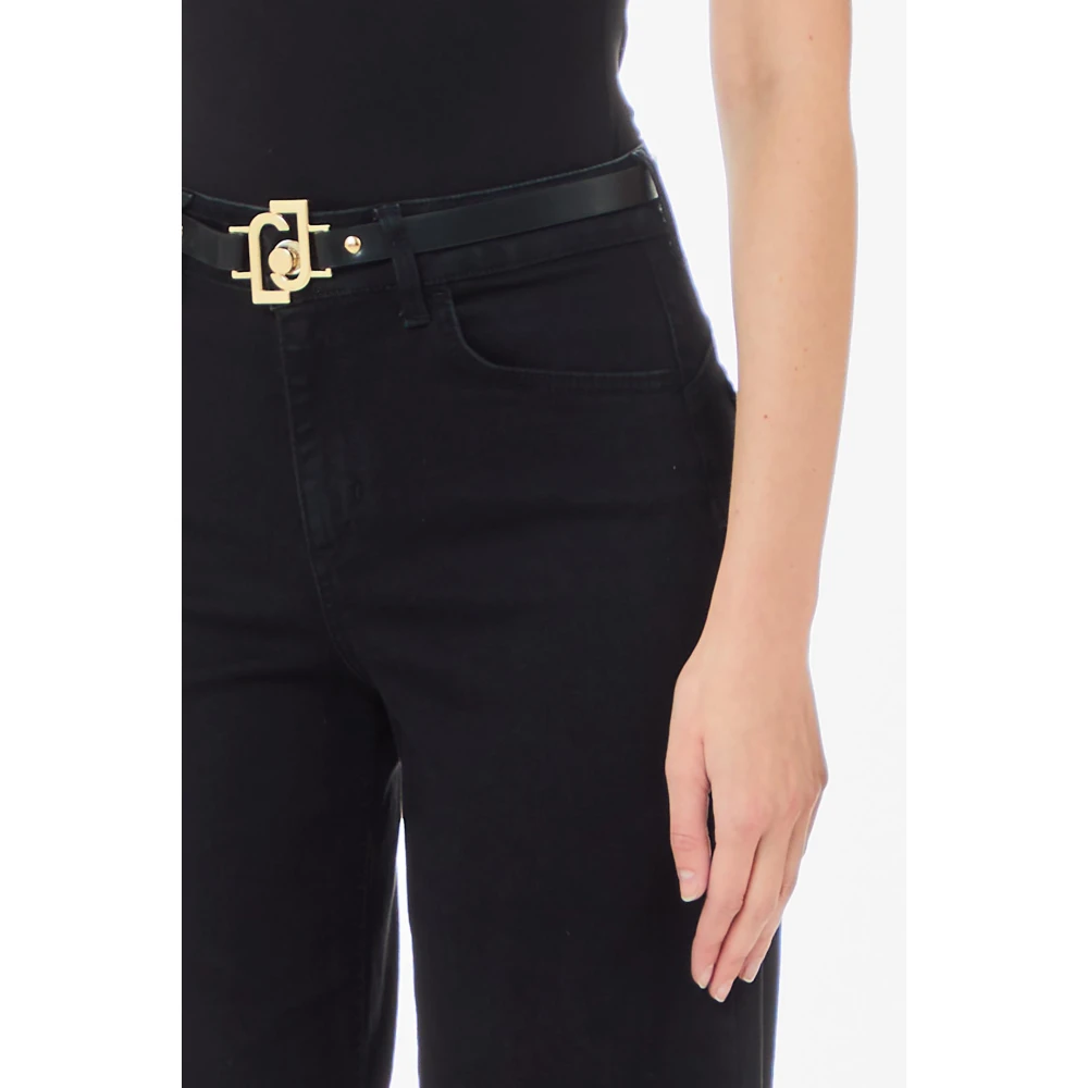 Liu Jo Flare Riem High Waist Jeans Black Dames