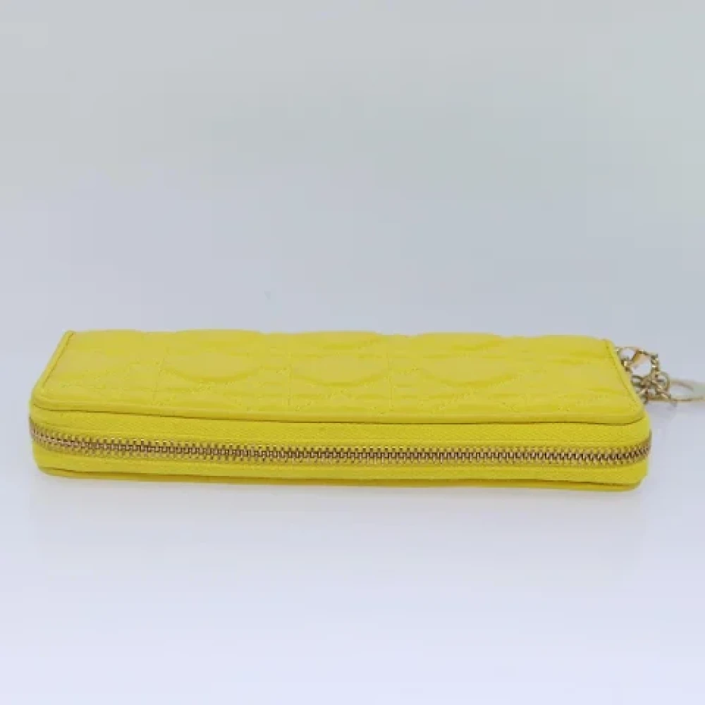 Dior Vintage Pre-owned Leather wallets Yellow Dames