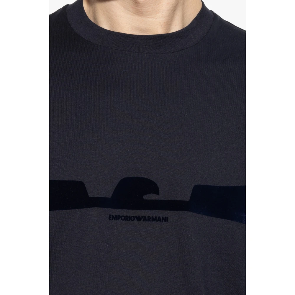 Emporio Armani T-shirt met logo Blue Heren