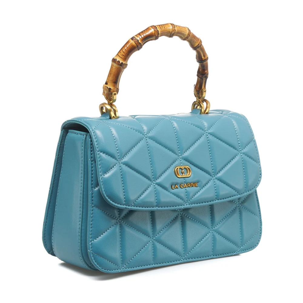 La Carrie Blauwe Leren Handtas Blue Dames