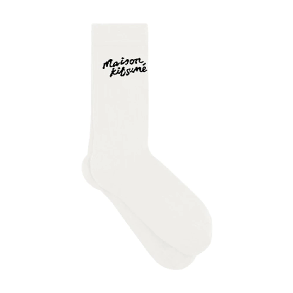 Maison Kitsuné Wit ondergoed handschrift sokken White Heren