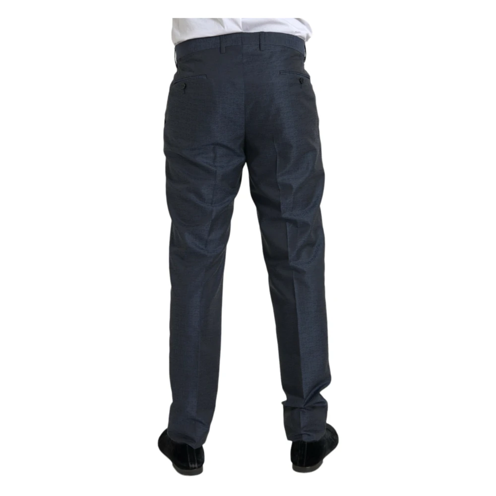 Dolce & Gabbana Blauwe Wol Heren Skinny Jurk Broek Blue Heren