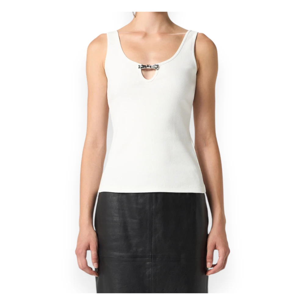 Blumarine Geribbelde Tanktop White Dames