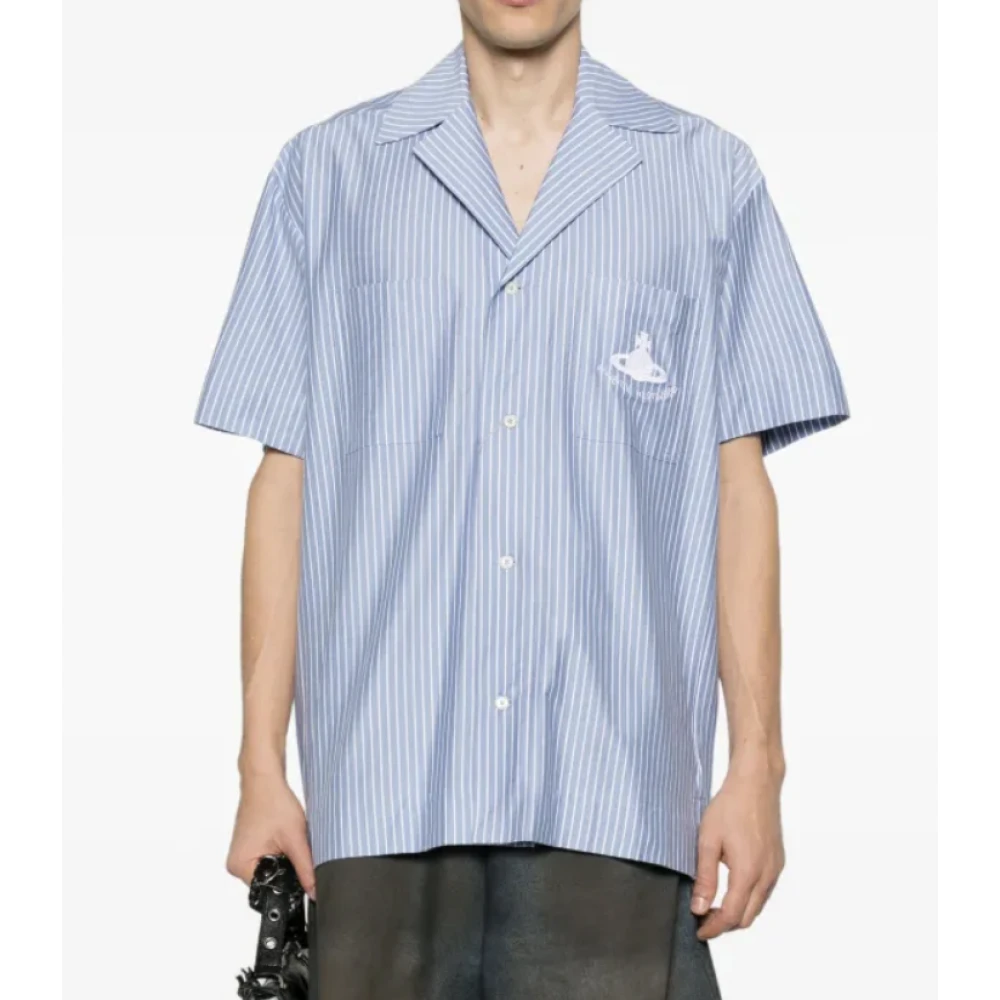 Vivienne Westwood Wit Blauw Camp Overhemd Stijlvol Blue Heren