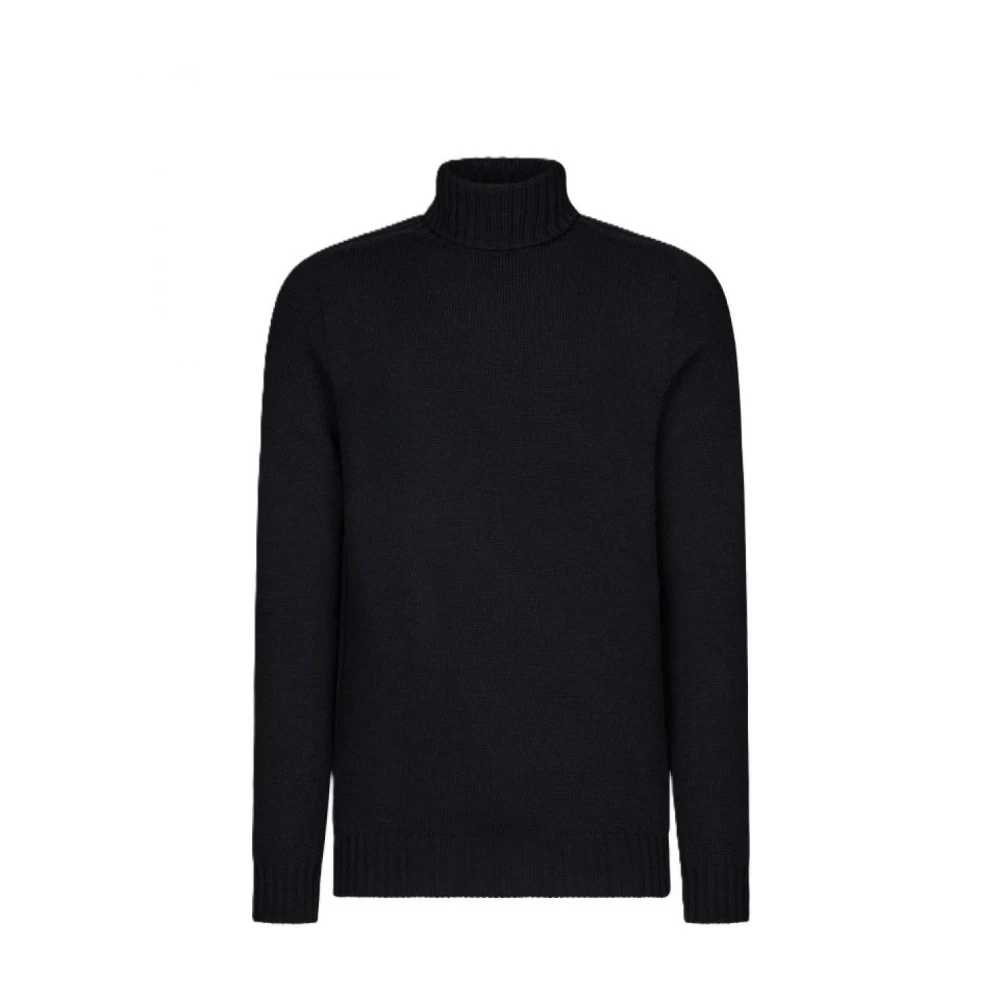 Dondup Men's Blue Wool Turtleneck - Turtlenecks - L - Knitwear