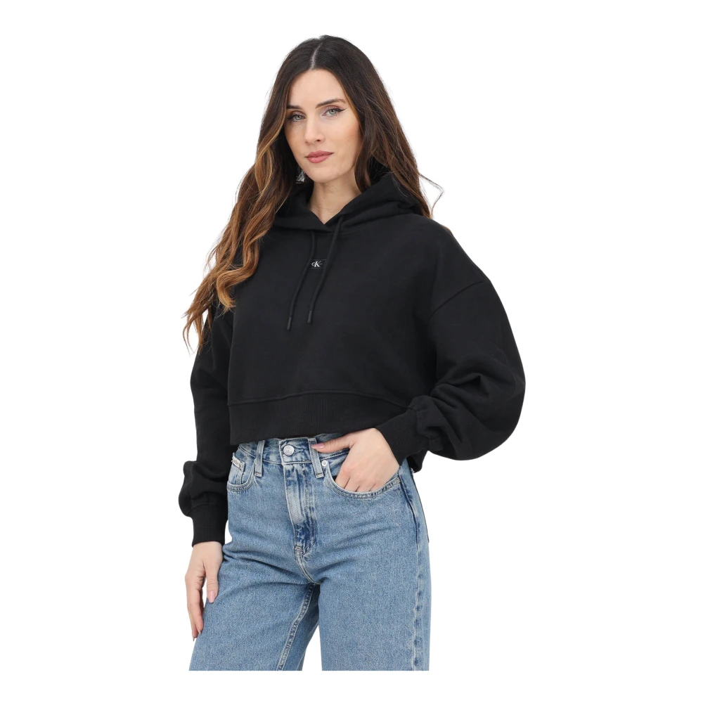 Calvin Klein Jeans Zwarte hoodie trui casual stijl Black Dames