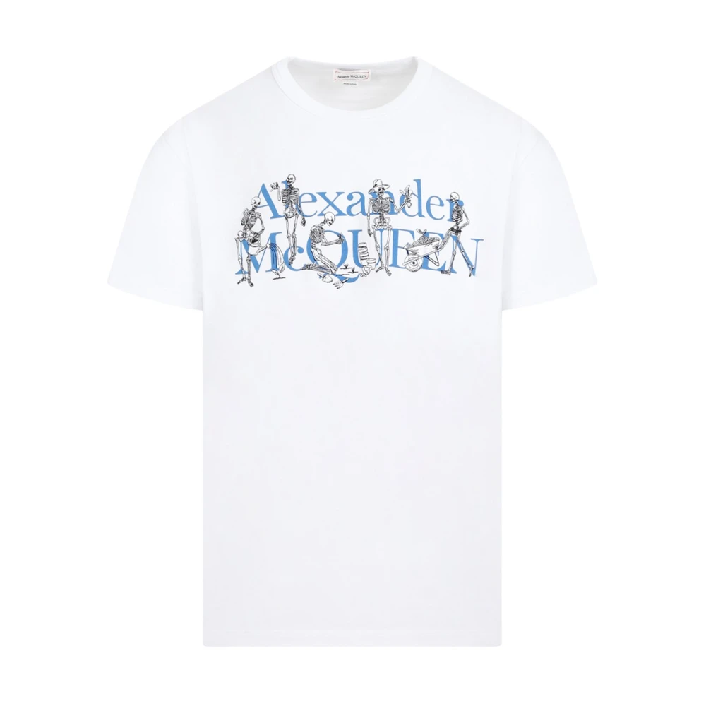 Alexander mcqueen Skeleton Logo White T-Shirt White Heren