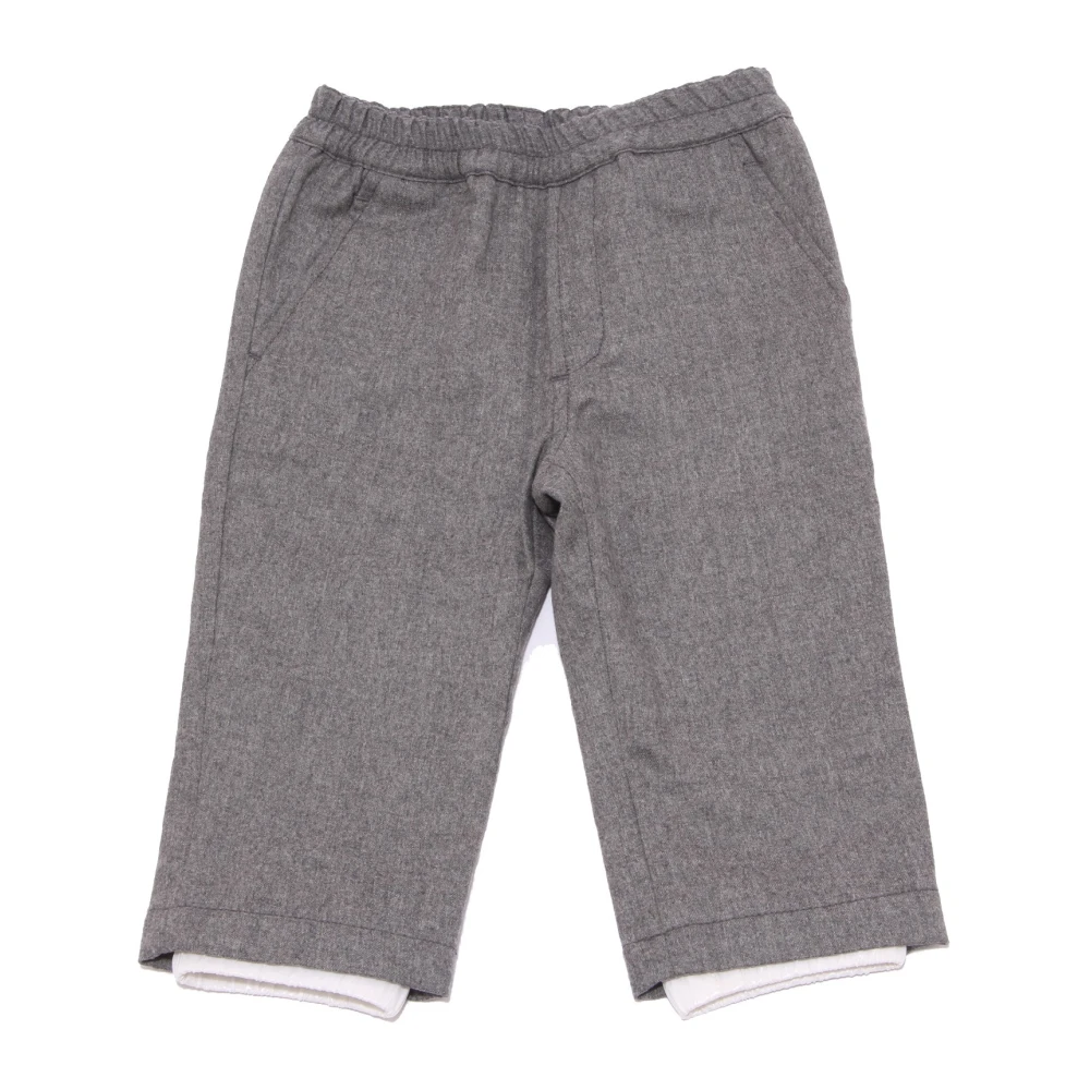 Moncler Gray Pantalone Sport - Male - Trousers - 9 M - Kids