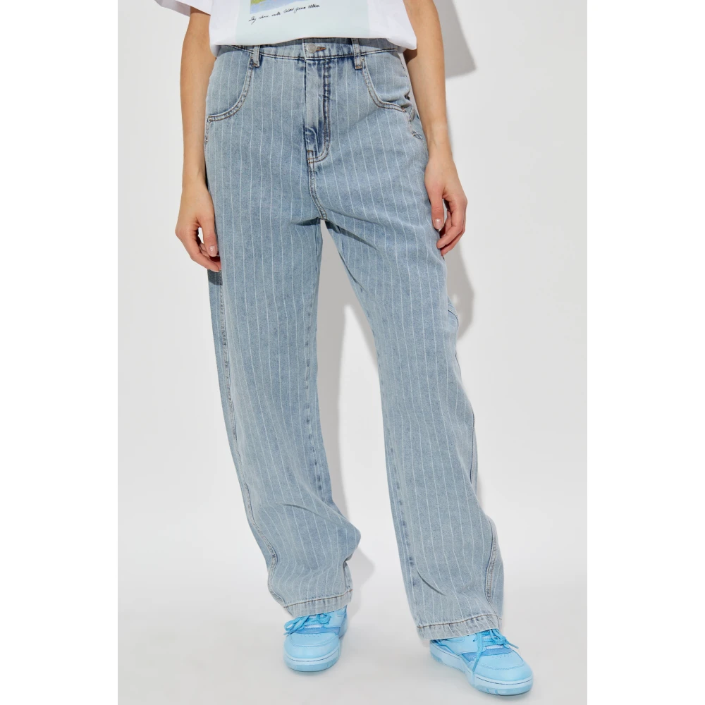 Munthe Jeans met streep patroon Blue Dames