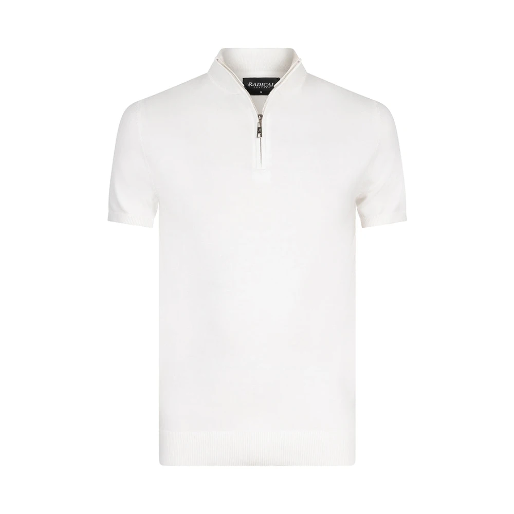 Radical Half Zip Gebreid T-shirt | Off White Heren