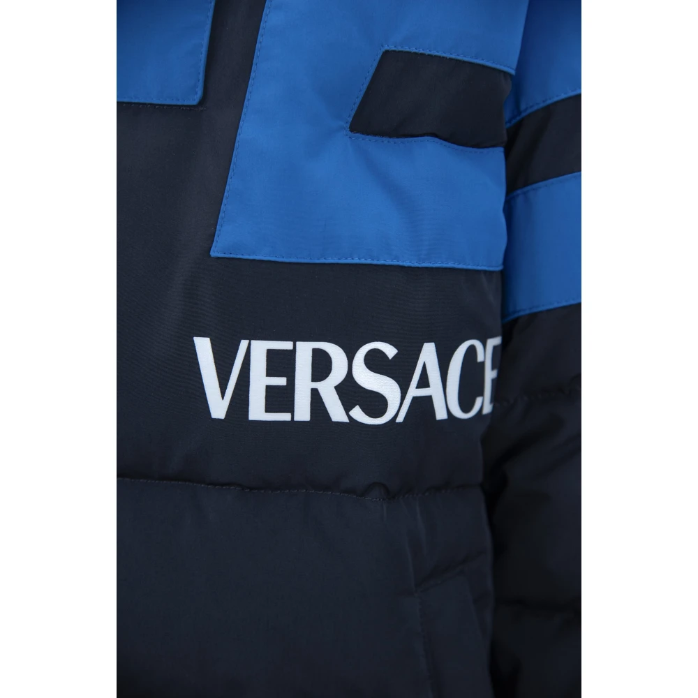 Versace Omkeerbare capuchon heren donsjack Black Heren