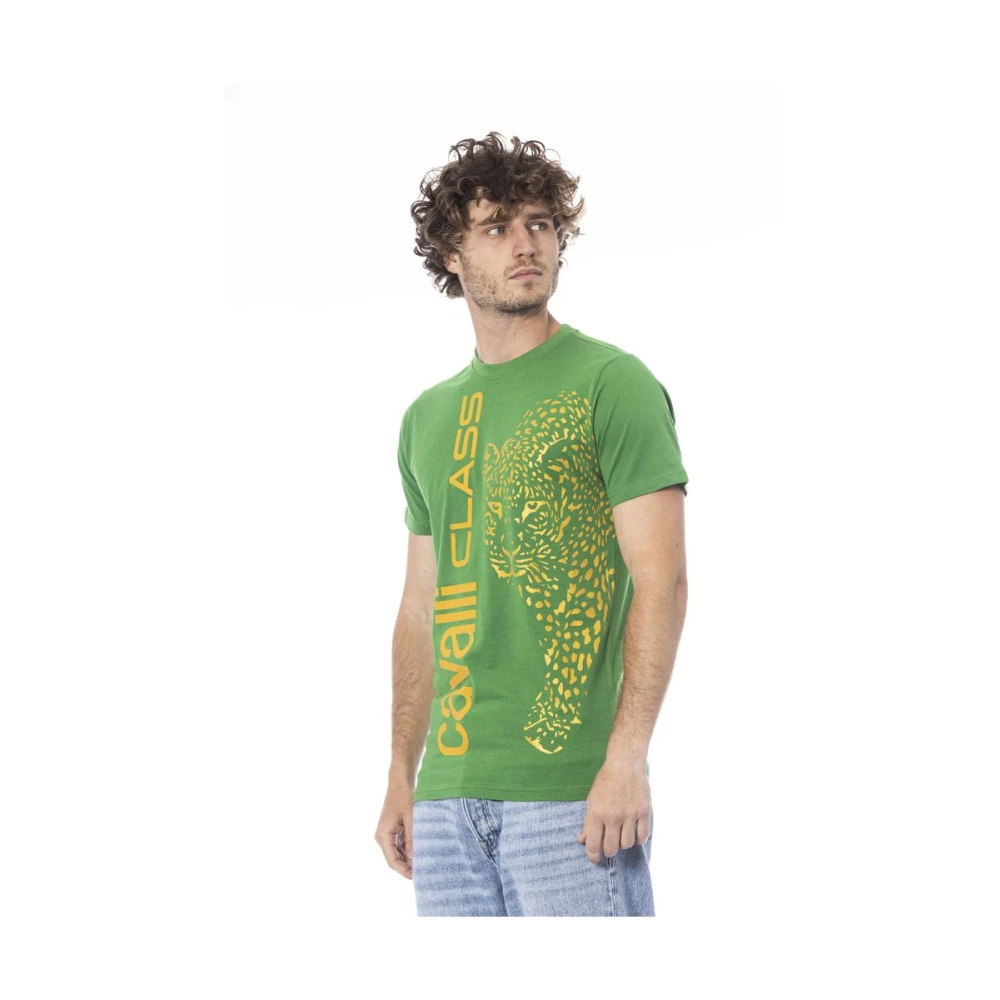 Cavalli Class Logo Print Korte Mouw T-shirt Green Heren