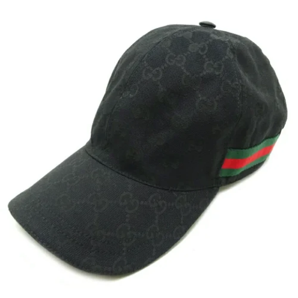 Gucci Vintage Pre-owned Canvas hats Black Dames