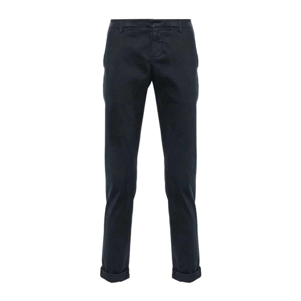 Dondup Blauwe Stretch-Katoenen Broek met Zakken Blue Heren