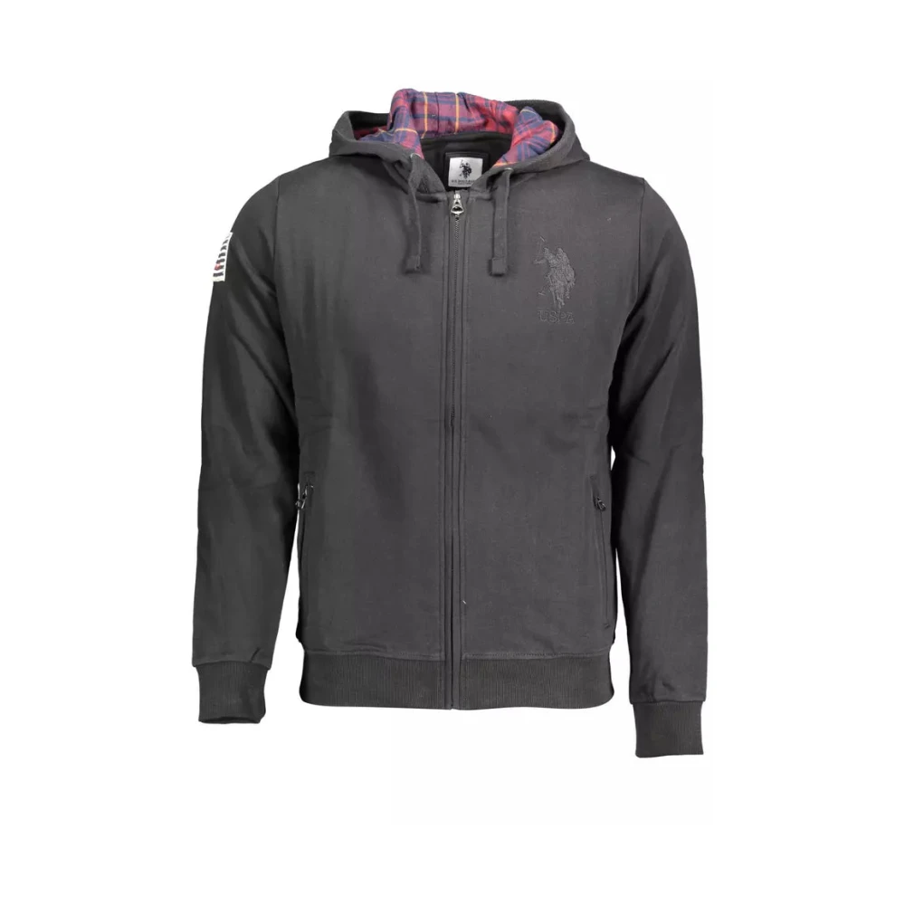U.s. Polo Assn. Men's Black Zip-Throughs, 2XL, Cotton Sweatshirt For
