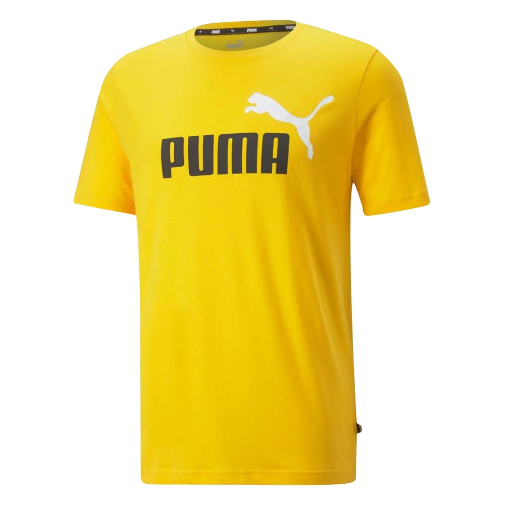 Puma Essentails+ 2 Kleur Logo T-shirt Yellow Heren