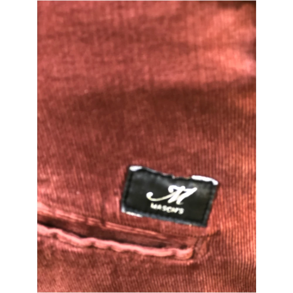Mason's Slim Fit Fluweel Katoenen Chino Broek Red Heren