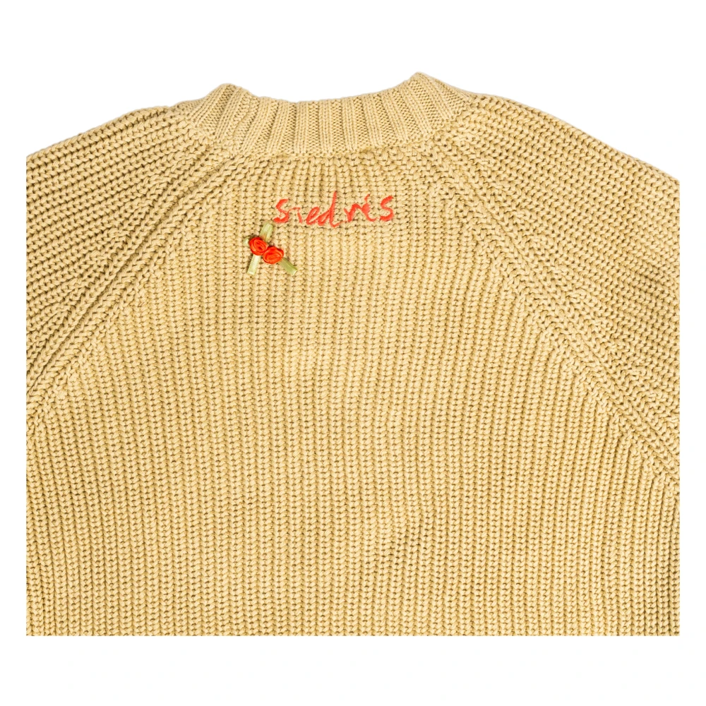 Siedrés Katoenen Crewneck Sweater met Logodetail Yellow Dames