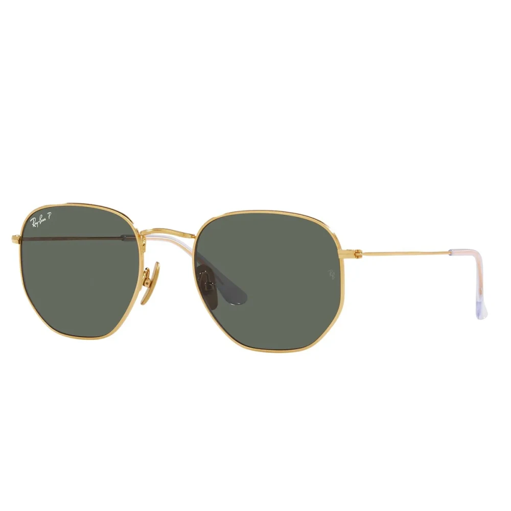 Ray-Ban Unisex Gold/Green Hexagonal Polarized Sunglasses Legend