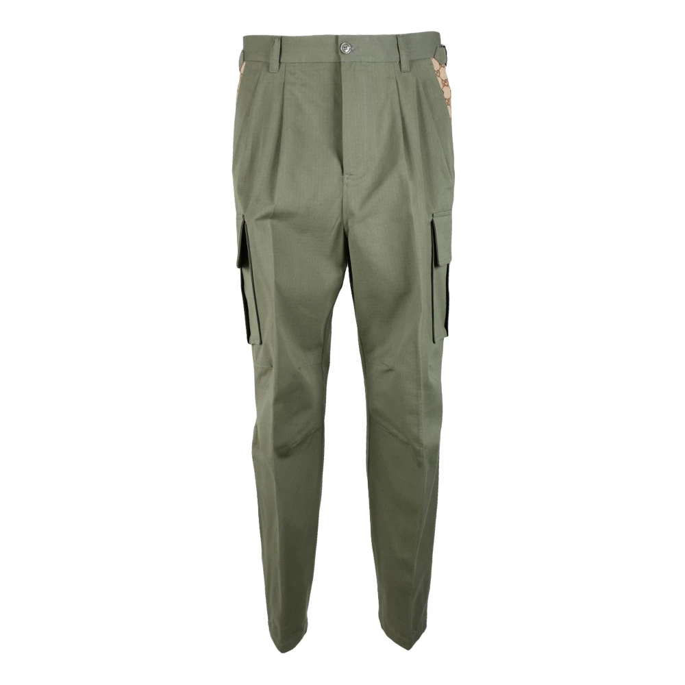 Gucci Cargo broek met rits en zakken Green Heren