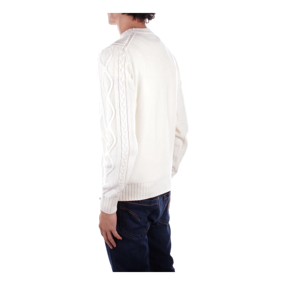 Guess Witte Logo Front Sweater White Heren