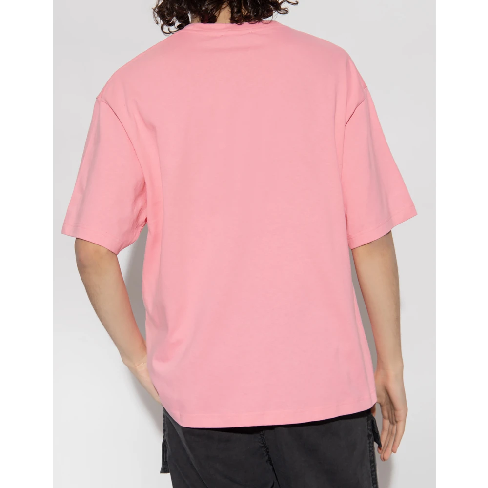 Acne Studios Bubblegum Pink Logo T-Shirt Pink Dames