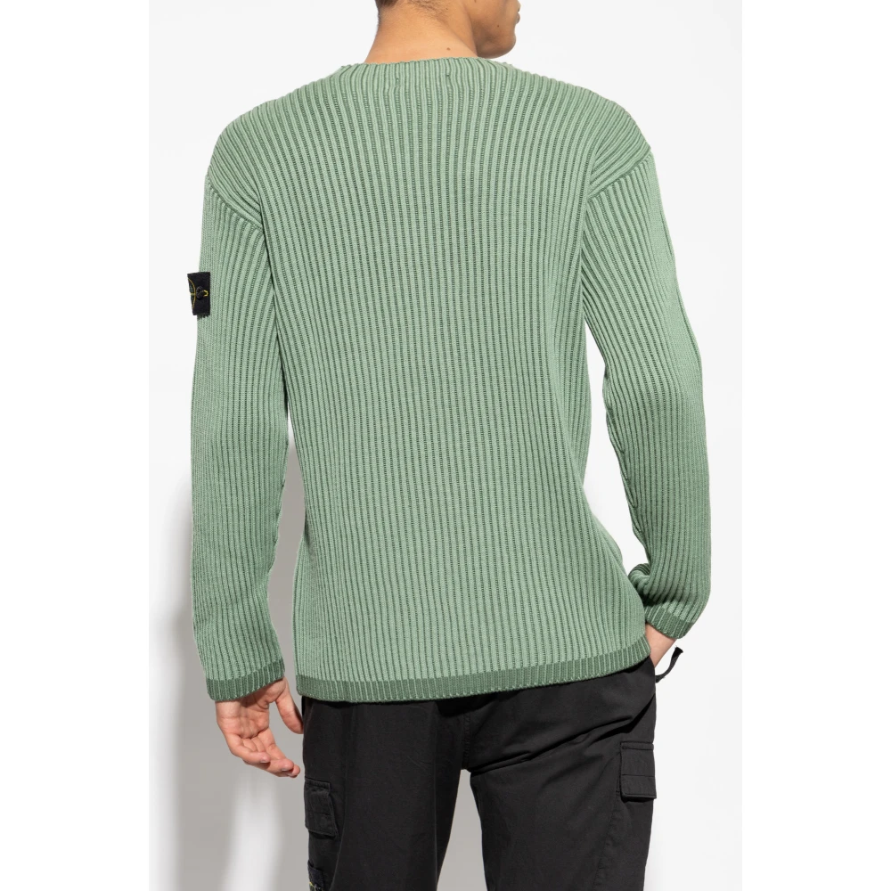 Stone Island Geribbelde trui Green Heren
