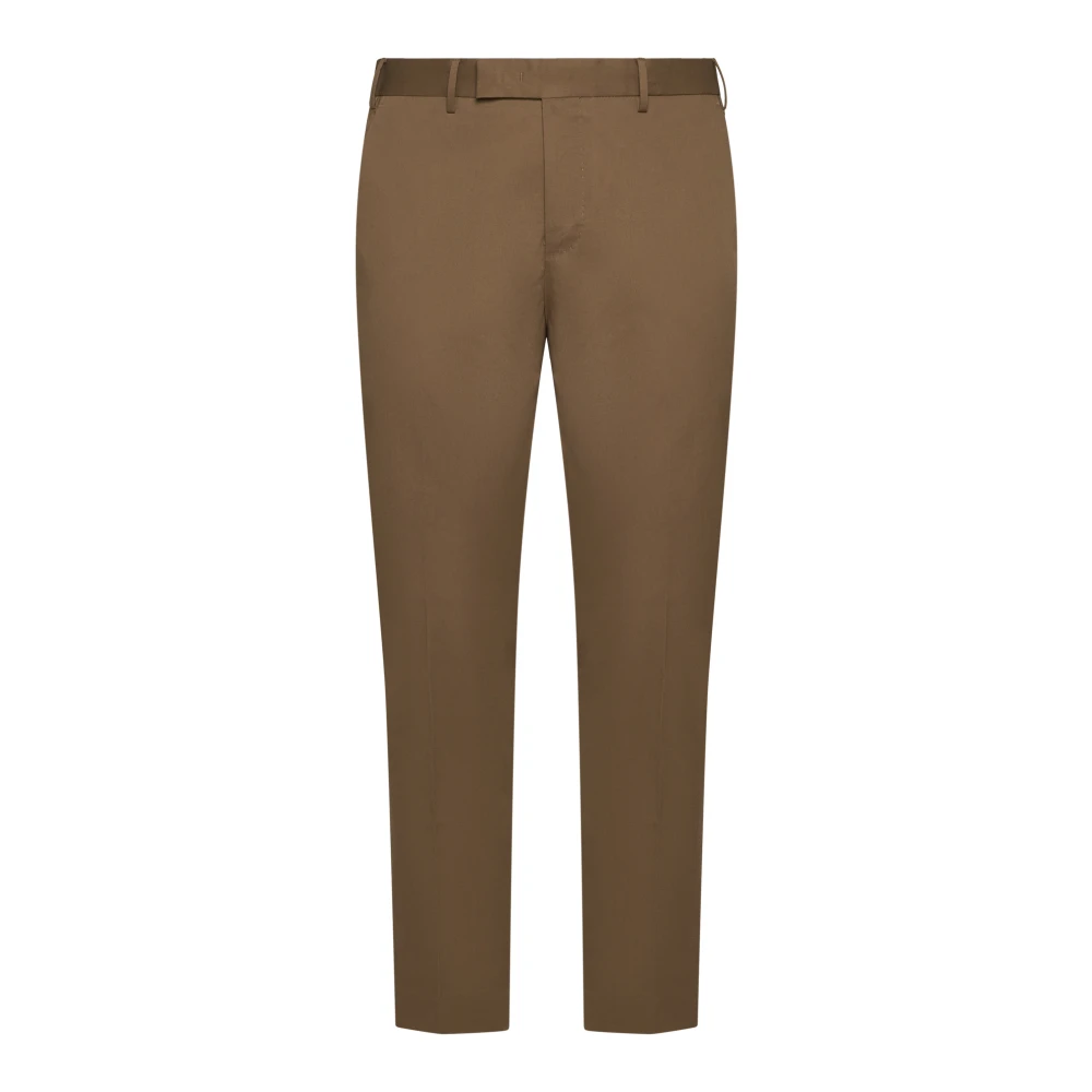 PT Torino Brun Slim-Fit Cropped Chinos Brown, Herr