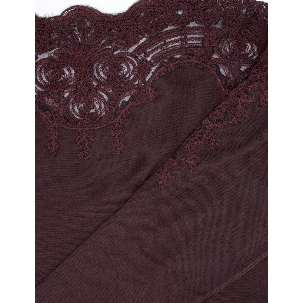 Ermanno Scervino Elegant Lace Boat Neck Sweater Red Dames