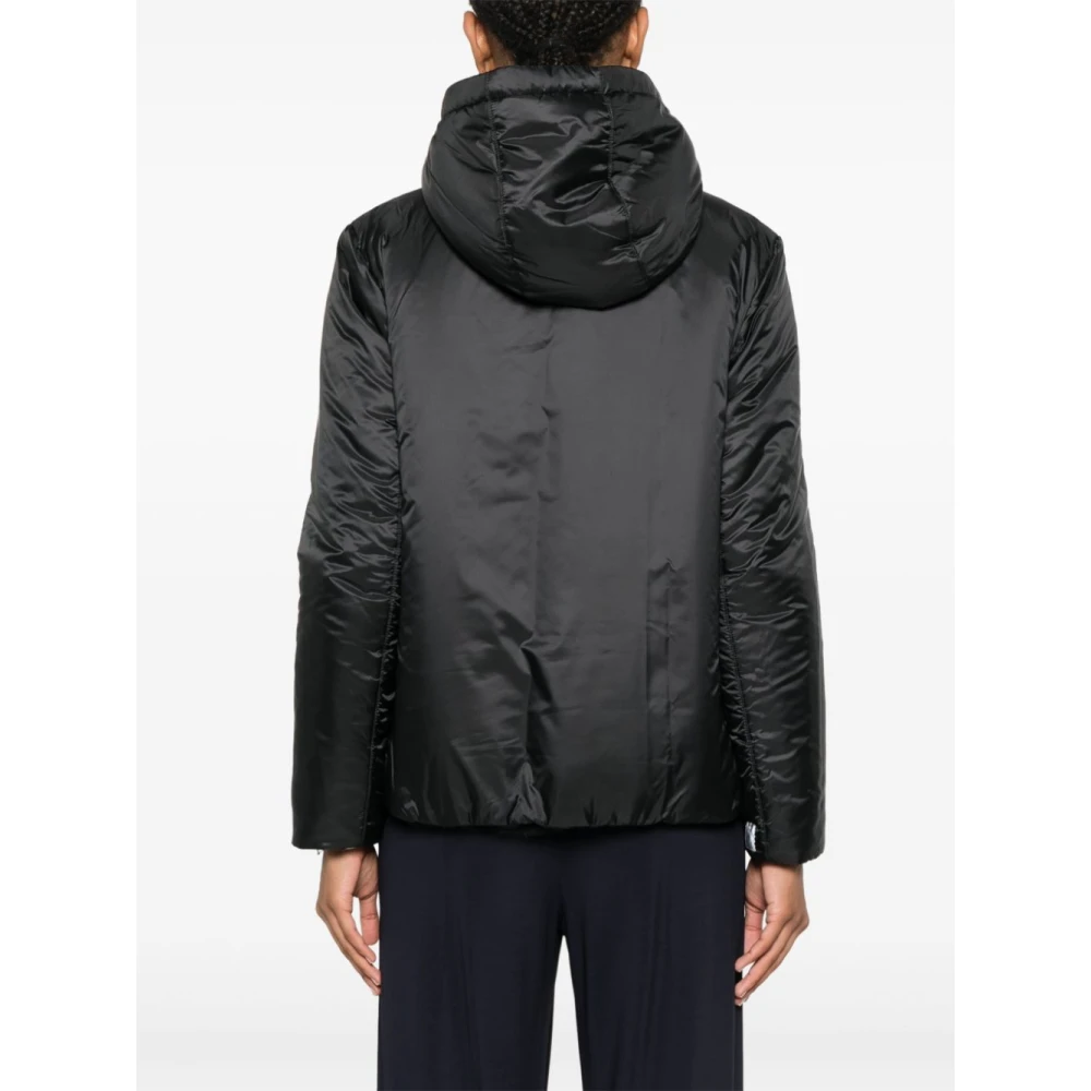 Max Mara Zwarte Cube Jassen met Bontvoering Black Dames